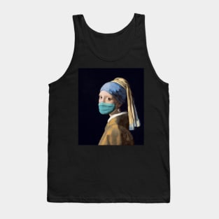 Pandemic Mask Art Girl With A Pearl Earing Tank Top